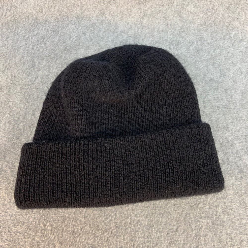 Solid Black Kids D. Seidmann's Sons 100% Wool Knit Watch Cap Beanie One Size